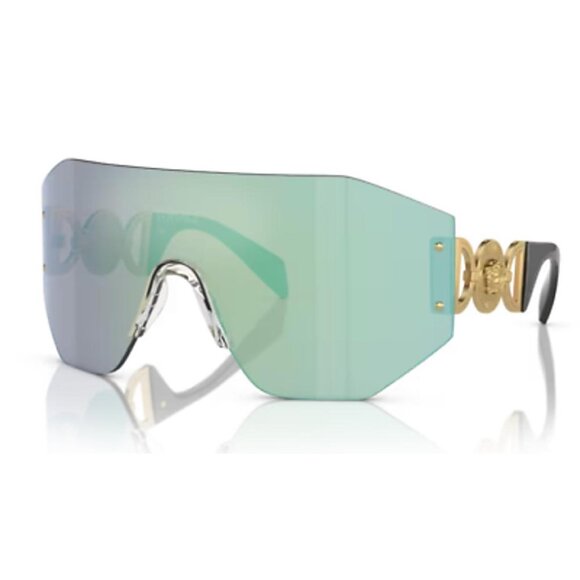 Versace Pink Mirrored Blue Shield Unisex Sunglasses - Picture 1 of 2